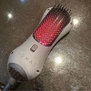 MONAT Heated Hair Brush Ionic Straightener Ceramic Styling Tool Tested Working